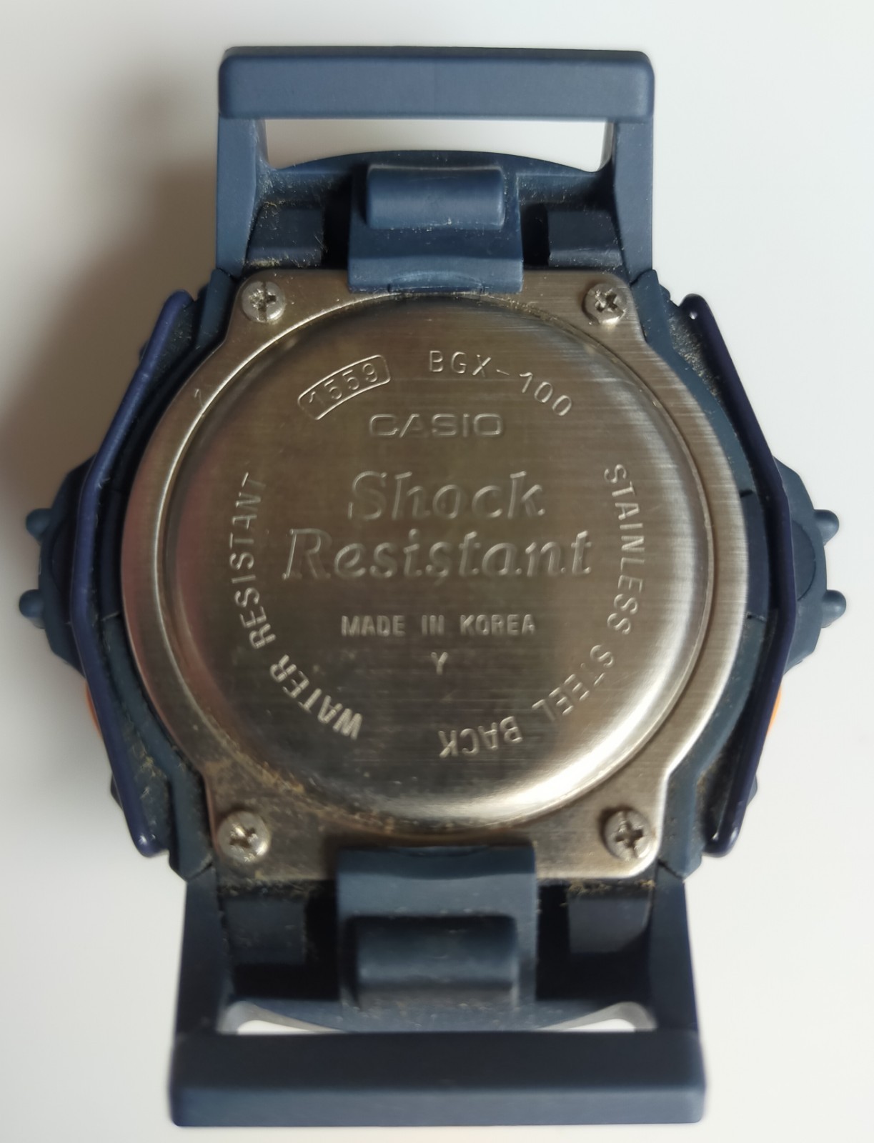 Casio Baby-G X-treme BGX-100 Module 1359 Digital Watch Navy Orange Strap