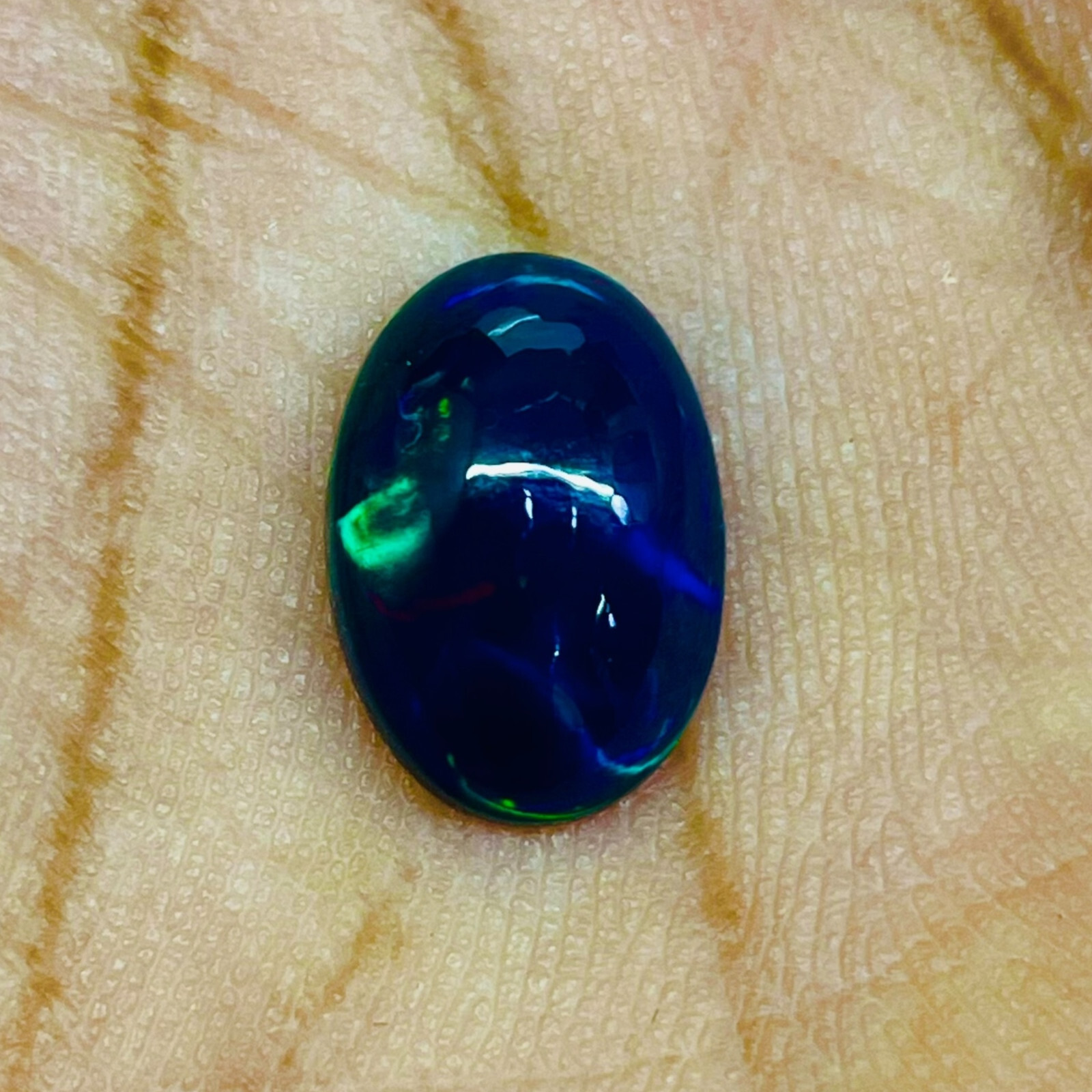 3.34 Cts Natural Ethiopian Black Opal 13.5×9.5mm Oval Cabochon Loose Gemstone