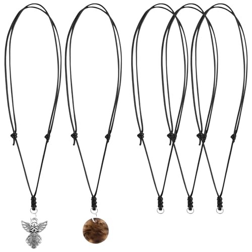 Framendino, Adjustable Necklace Cord for Pendants Necklace 1.5mm (5 Pack) Black