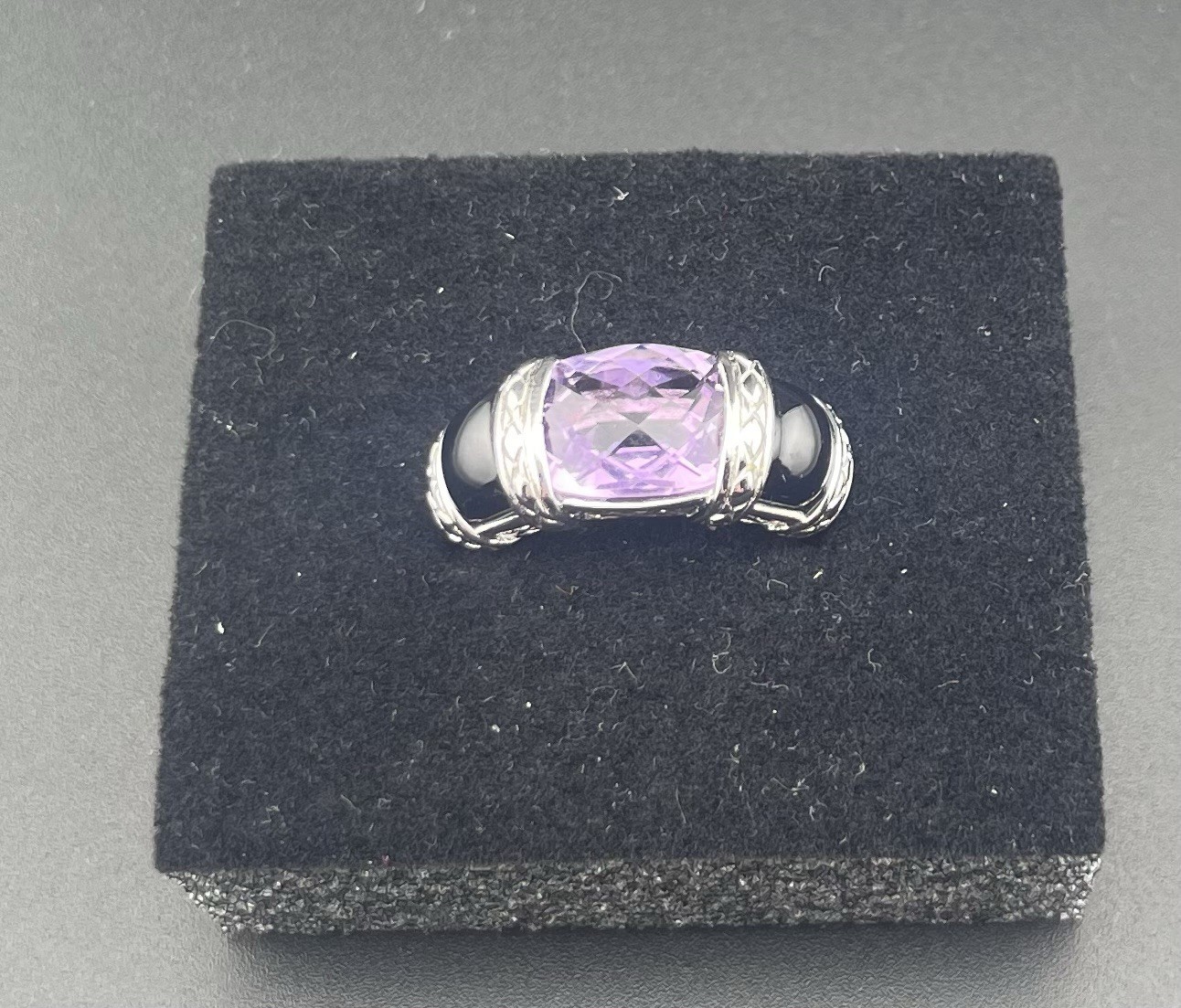 Vintage Victoria Wieck Sterling Silver 925 Amethyst Stone Size 9 Ring