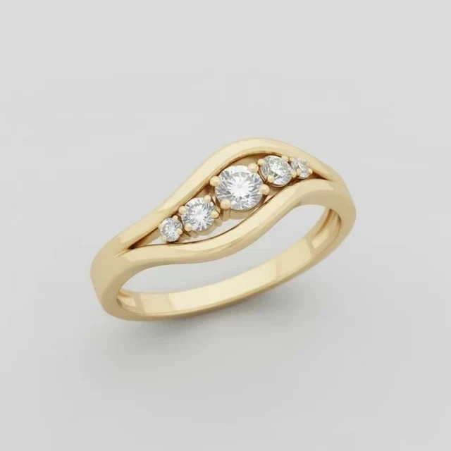 14K Yellow Gold Plated 2.10ct Lab Grown Diamond Women’s Engagement Band Ring