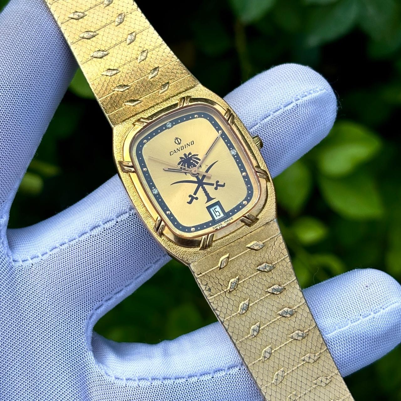 Rare Vintage Candino Saudi Arabia Logo Sapphire Crystal Swiss Men’s Quartz Watch