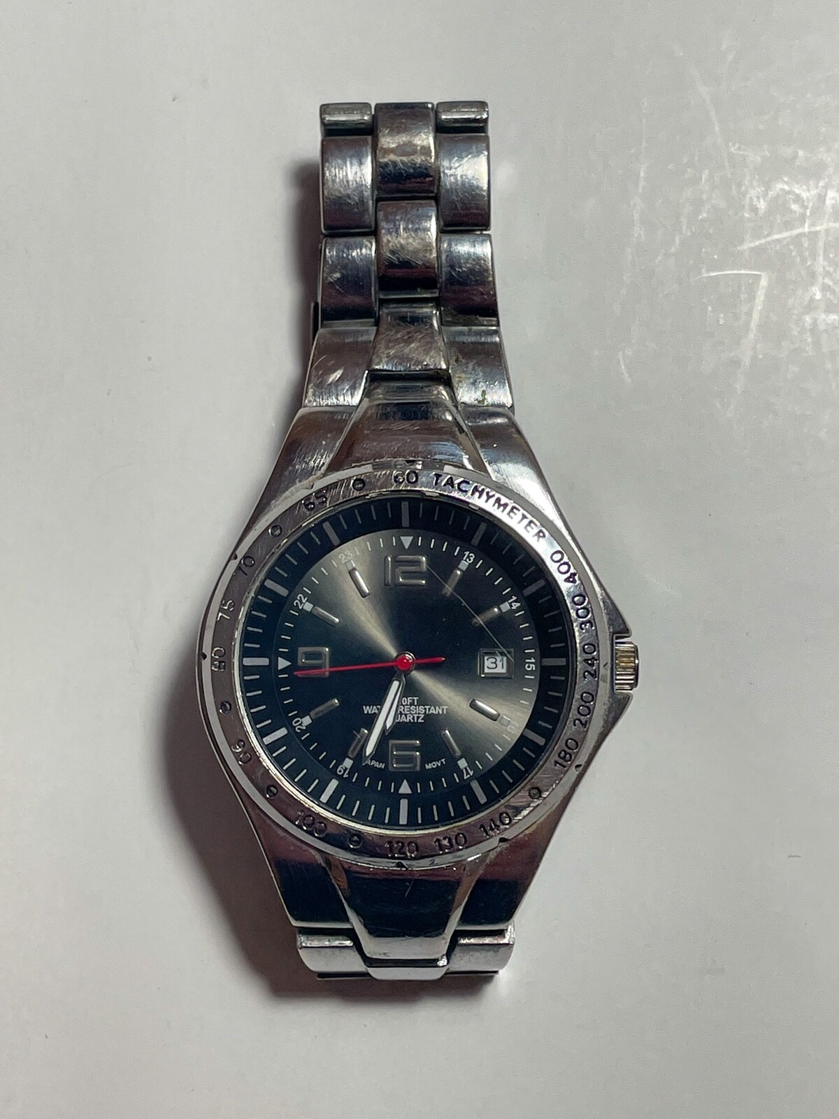 Adavance Water Resistant Tachometer Watch – Silver