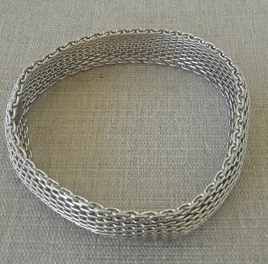 Vintage Sterling Silver Somerset Mesh Bangle Bracelet 925 34 Grams About 8″x5/8″