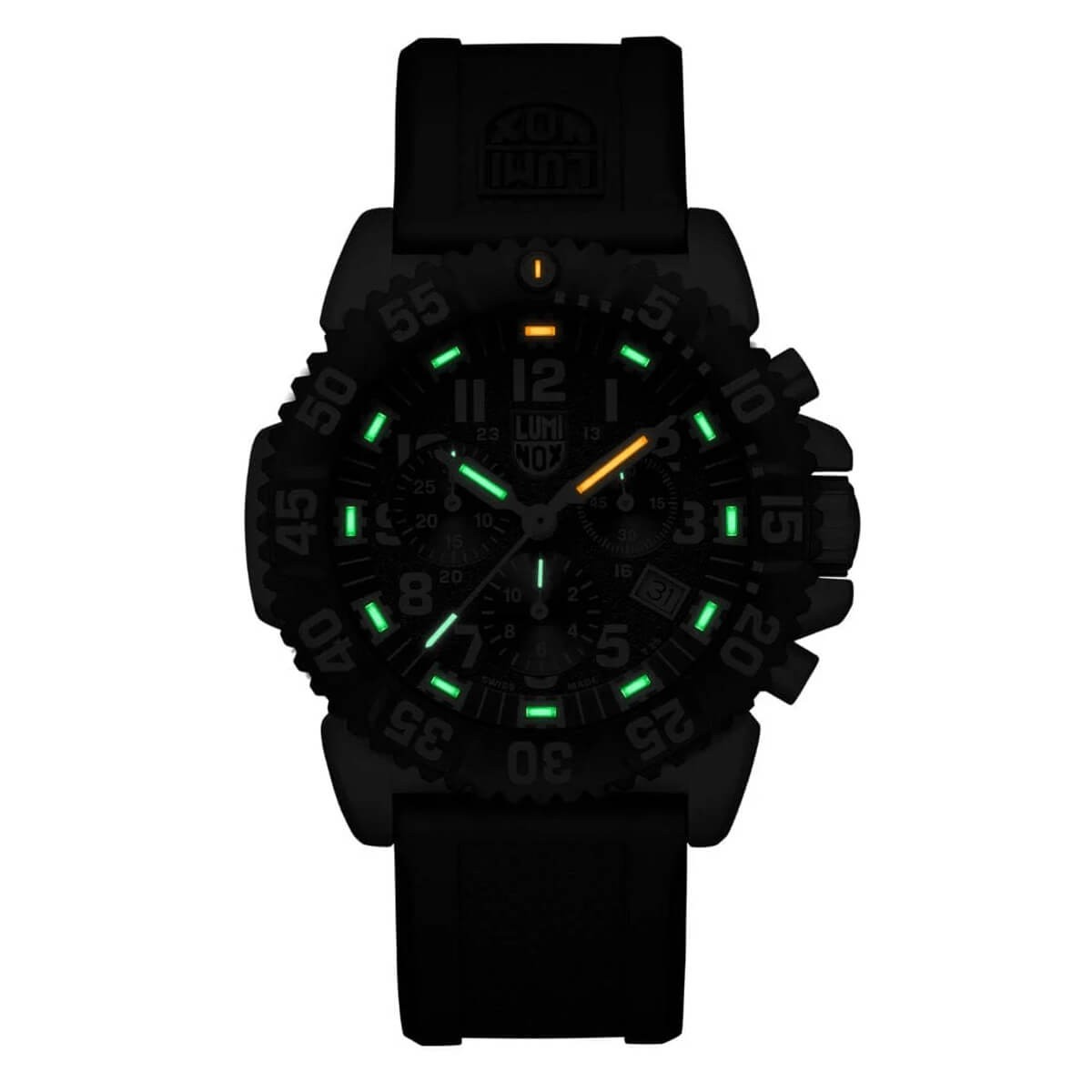 Luminox 3181 Men’s Sea Colormark Chronograph Black Dial Rubber Strap Steel Watch
