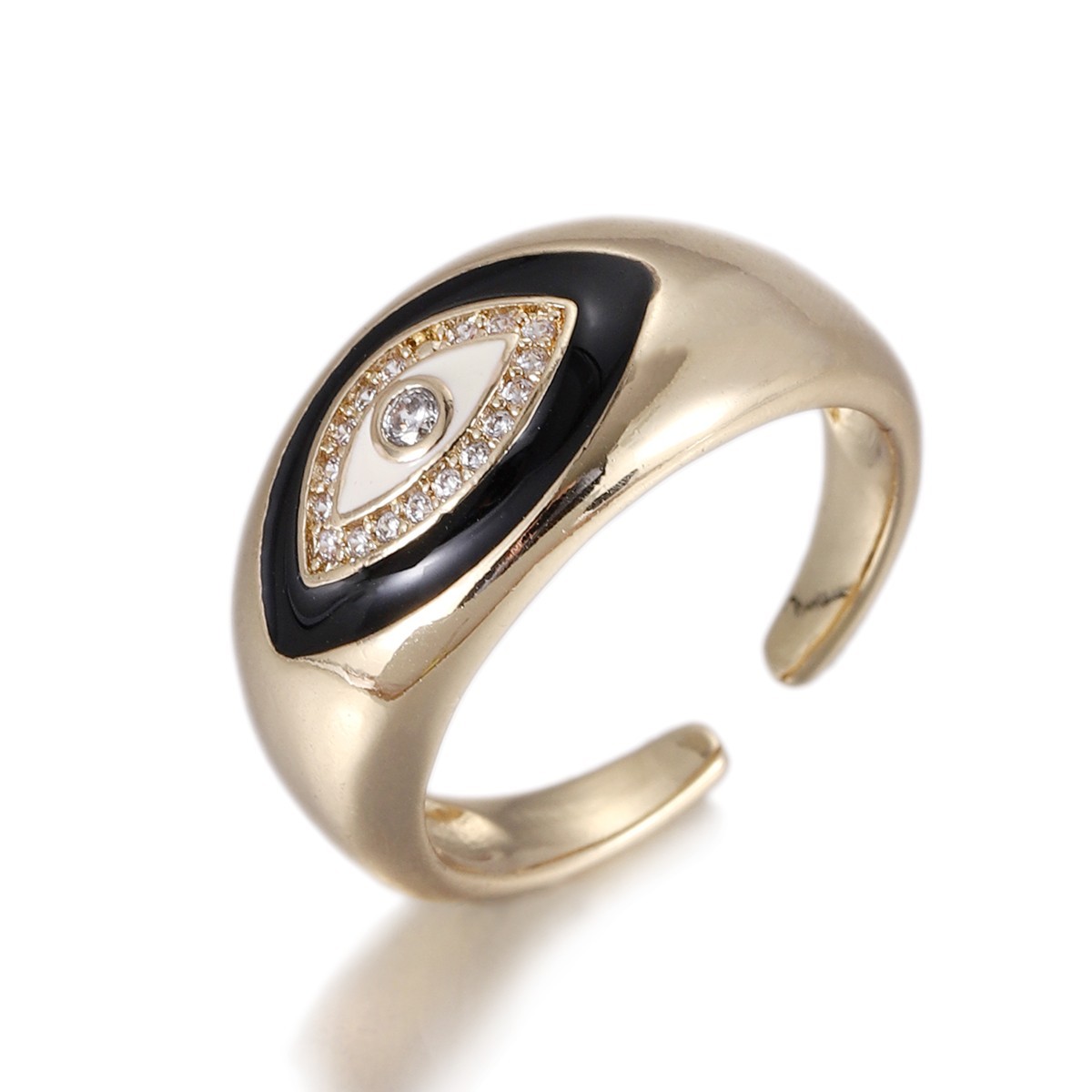 1Pcs Zircon Vintage Evil Eye Finger Ring For Women Men Gift Gold Color Turkish