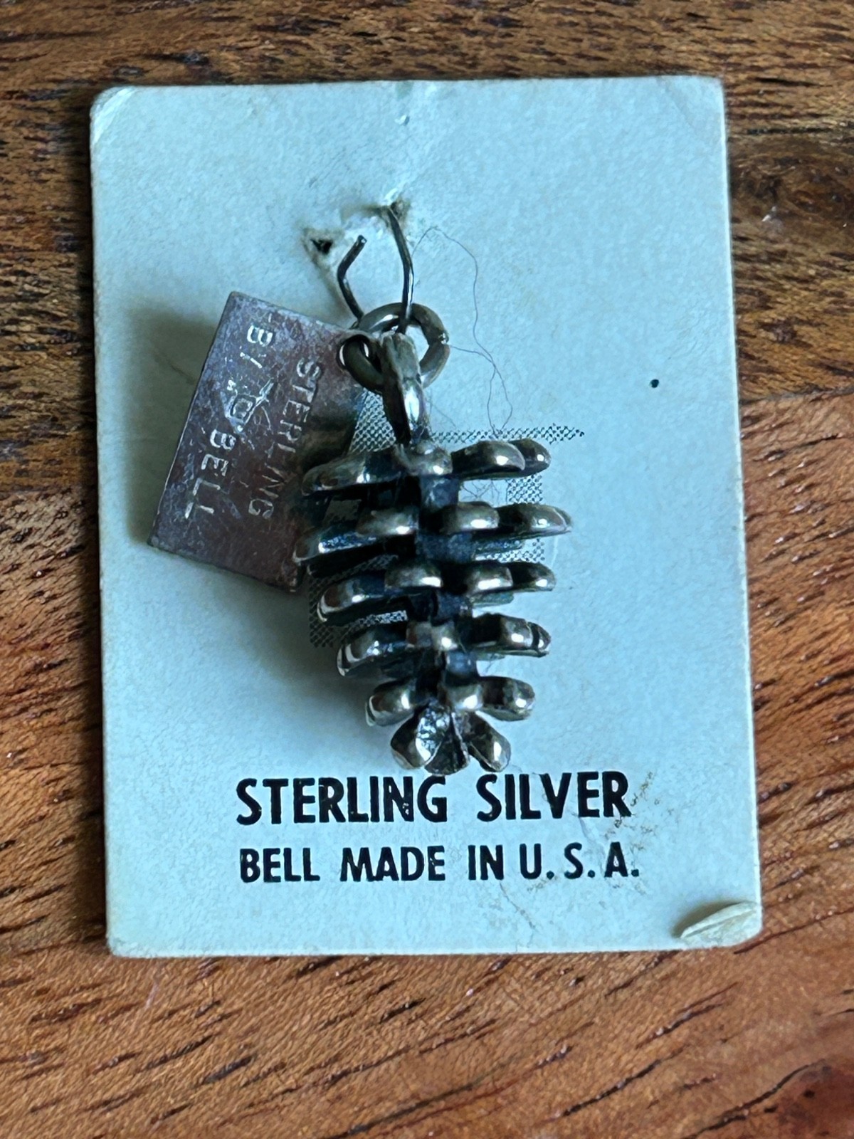 Vintage SS Fred Harvey Era Bell Pinecone Charm Original Card Sequoia Nat’l Park