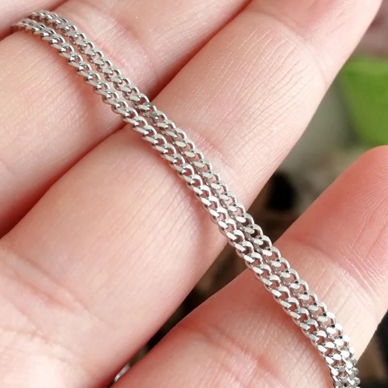 Curb Link Chain Necklace Stainless Steel Gold Color Making Jewelry 50PCS