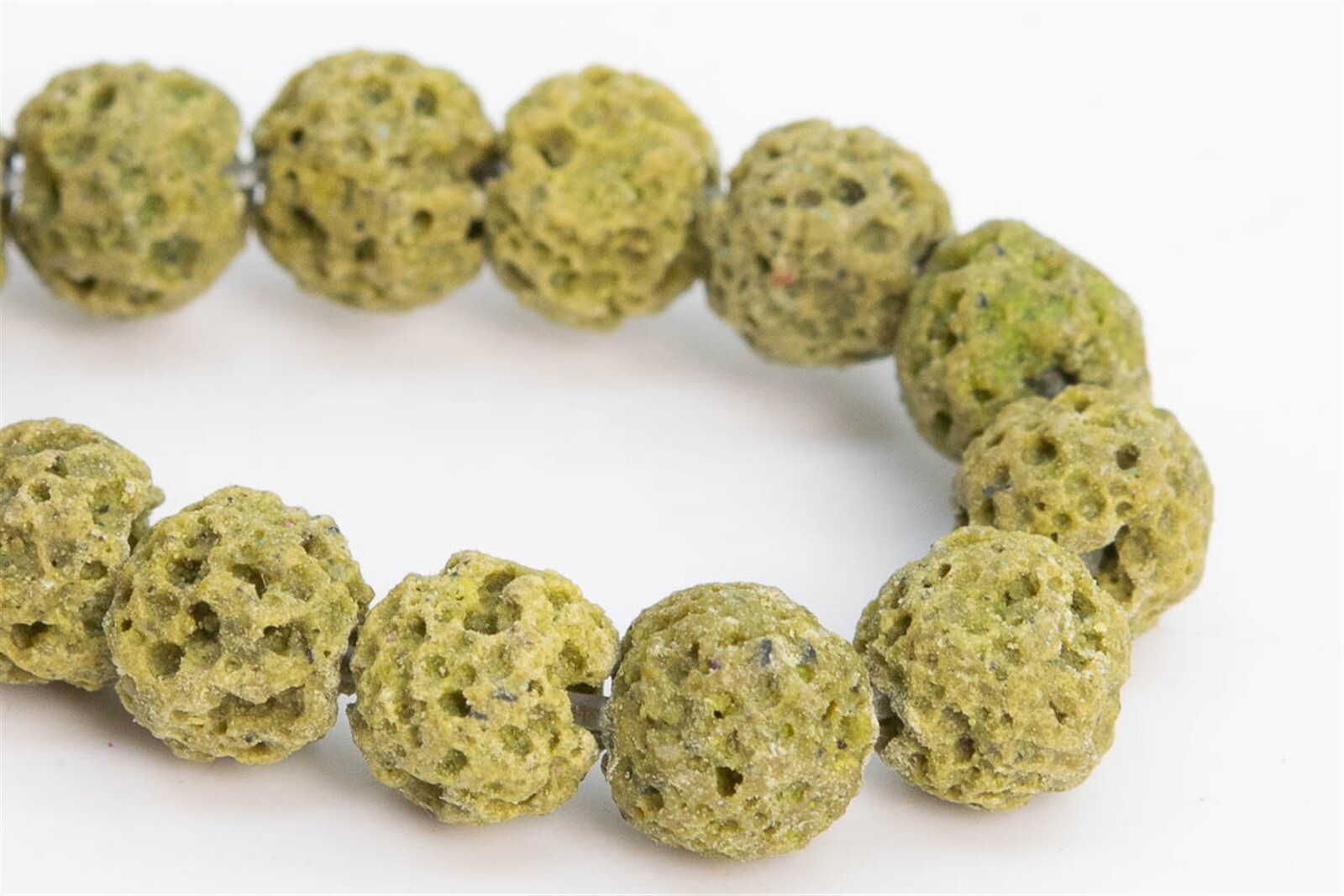 6MM Natural Mustard Yellow Volcanic Lava Beads Grade AB Round Loose Beads