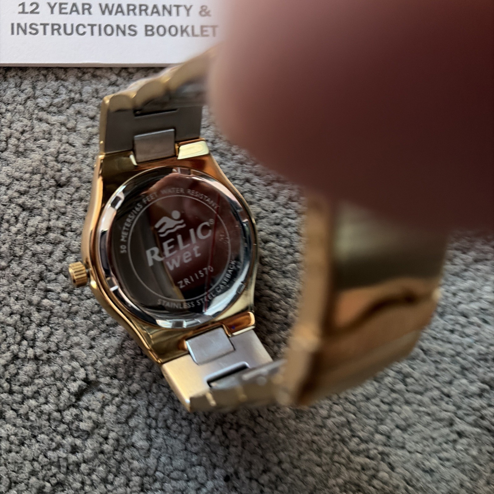 Relic Wet Men’s Wristwatch 50m/165ft With Box ZR11570 Gold Tone Stainless Steel