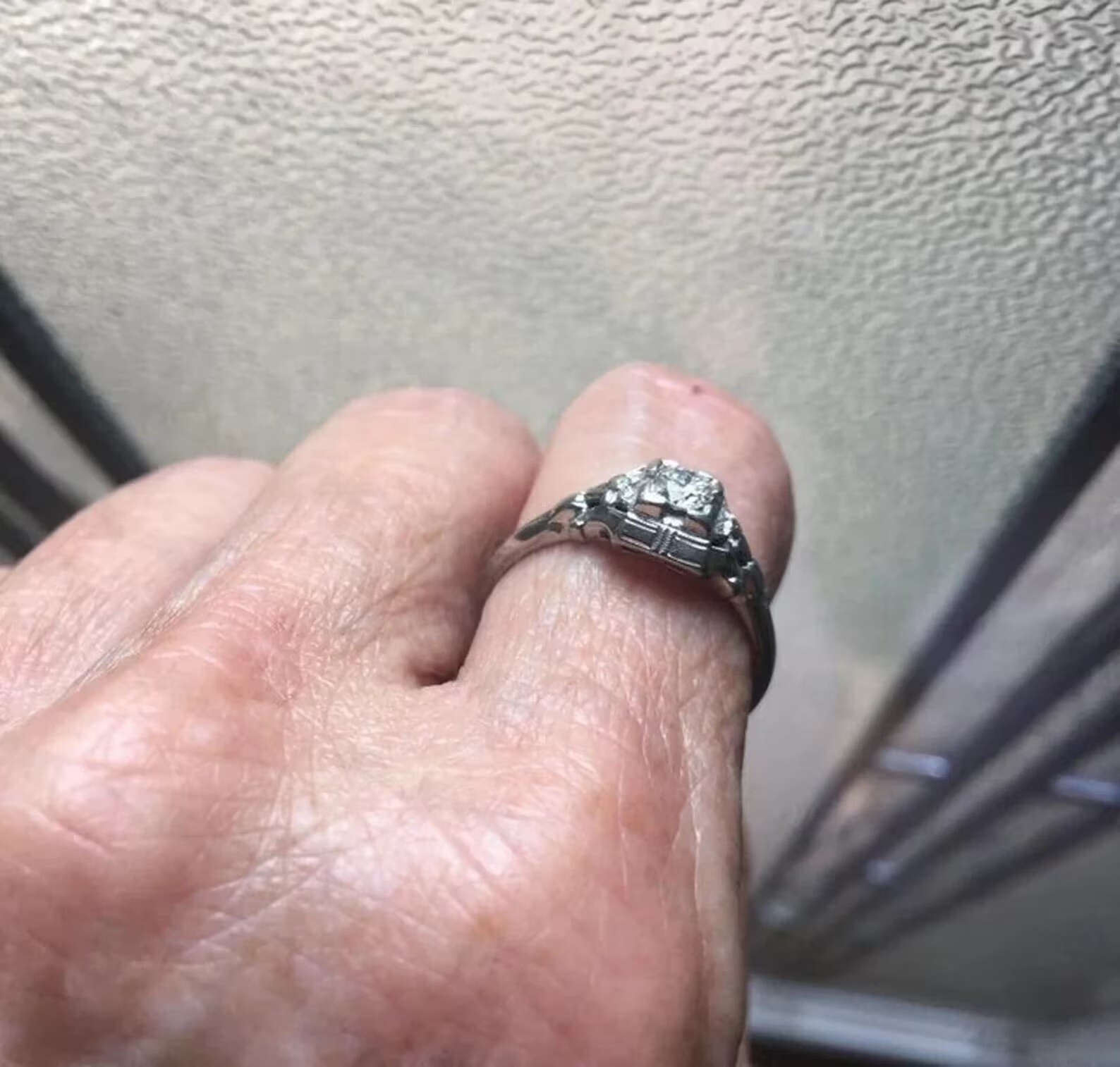 1/2 CT White Round Cut Simulated Diamond Antique Style Art Deco 925 Silver Ring
