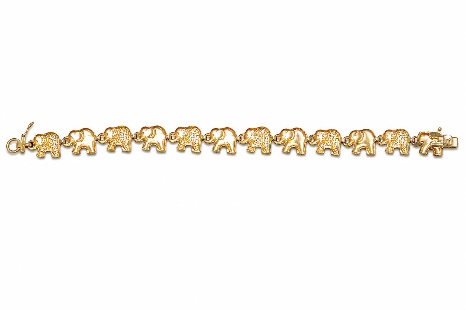 Sterling Silver Gold Plated Lucky Elephant Bracelet