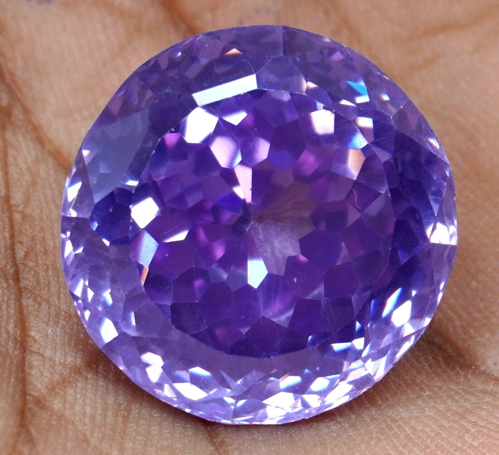 65 Ct Natural Purple Zircon Round Cut Certified Loose Rare Quality Gemstone