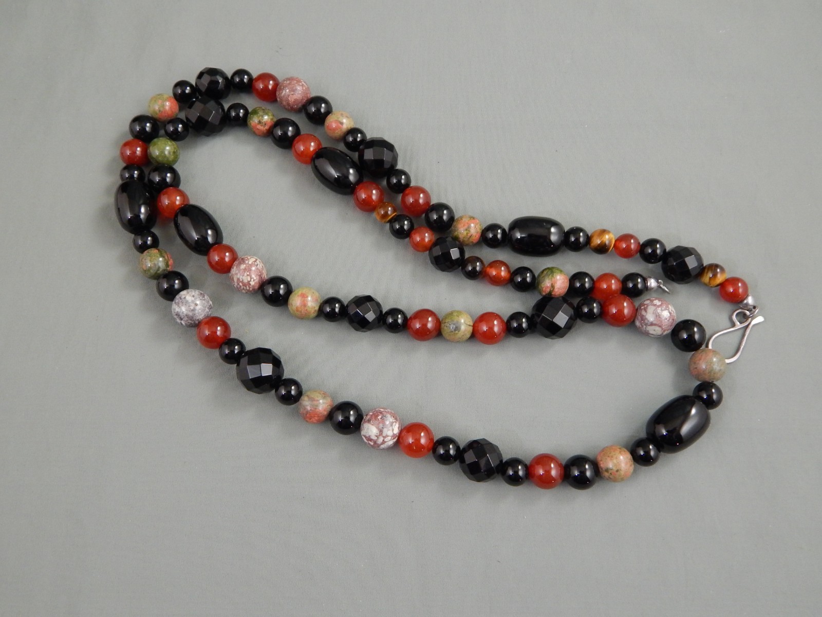 DTR 925 Mine Finds by Jay King Multi Gemstone Onyx Carnelian Bead Necklace 36″