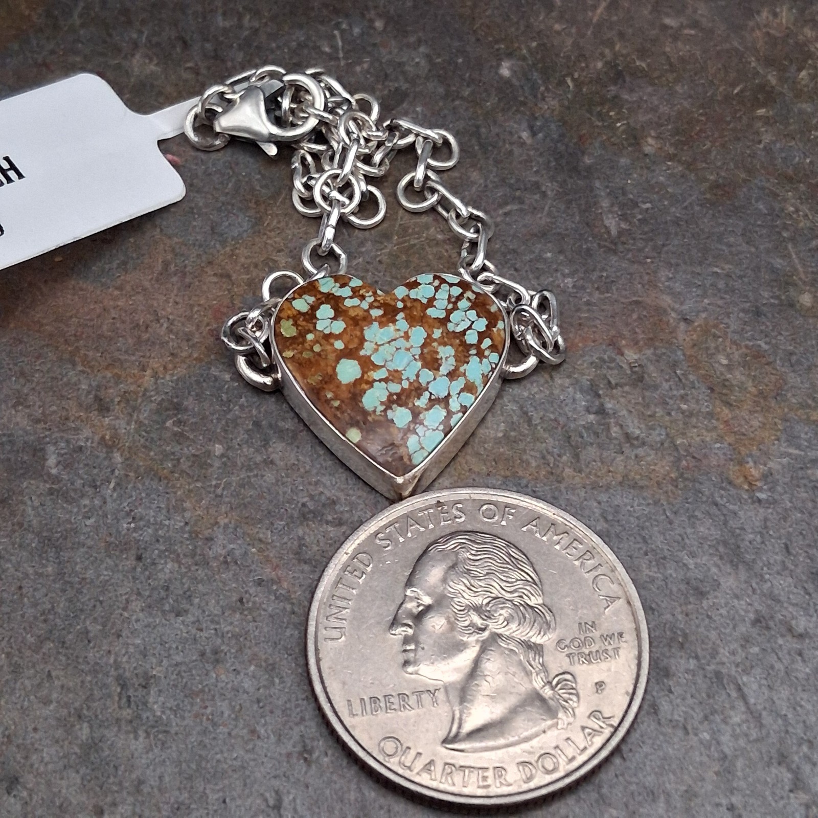 Number 8 Turquoise Bracelet Sterling Silver 925 Heart Adj 5-7 Southwestern