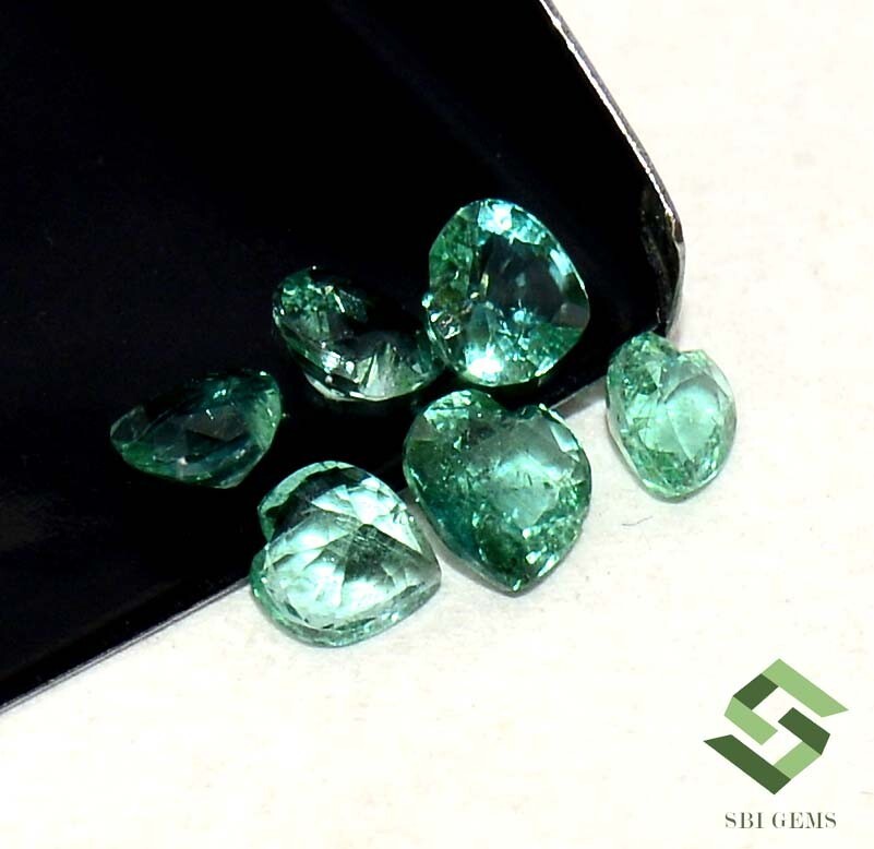 4×4 mm To 5×5 mm Natural Emerald Heart Shape Cut Lot 06 Pcs 1.66 CTS Loose Gems