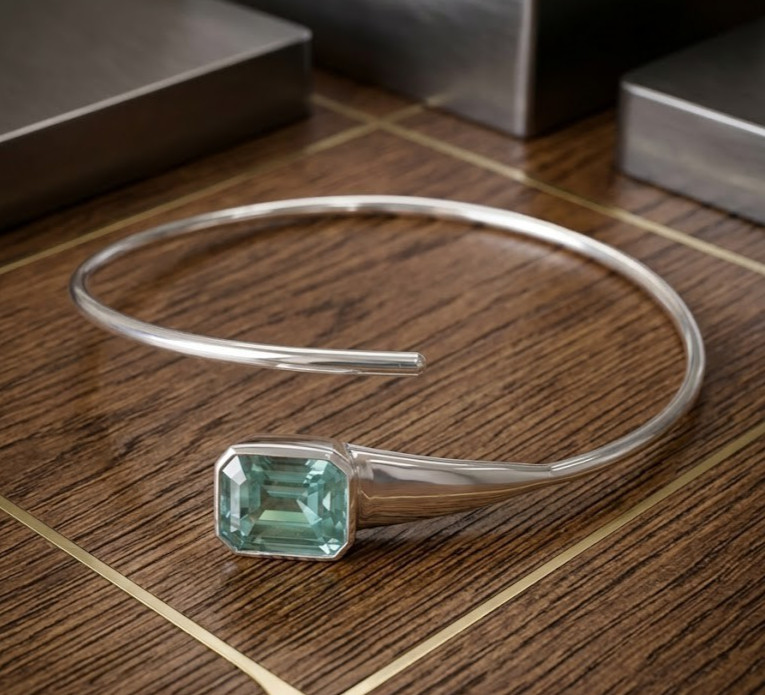 5 Ct Certified Blue Diamonds Bangle Bracelet-Great Shine, FREE Tariffs & Studs.