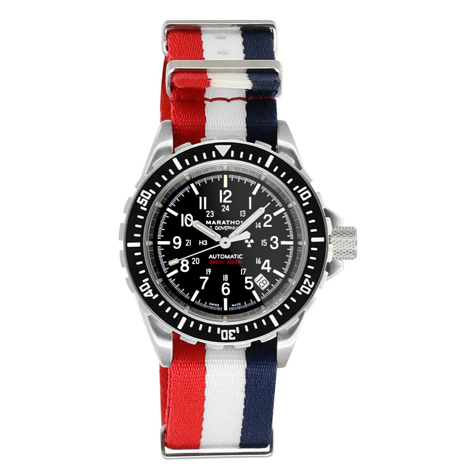 Marathon 20mm Seat-Belt Weave Nylon Red, White, Blue DEFSTAN Watch Strap — NEW
