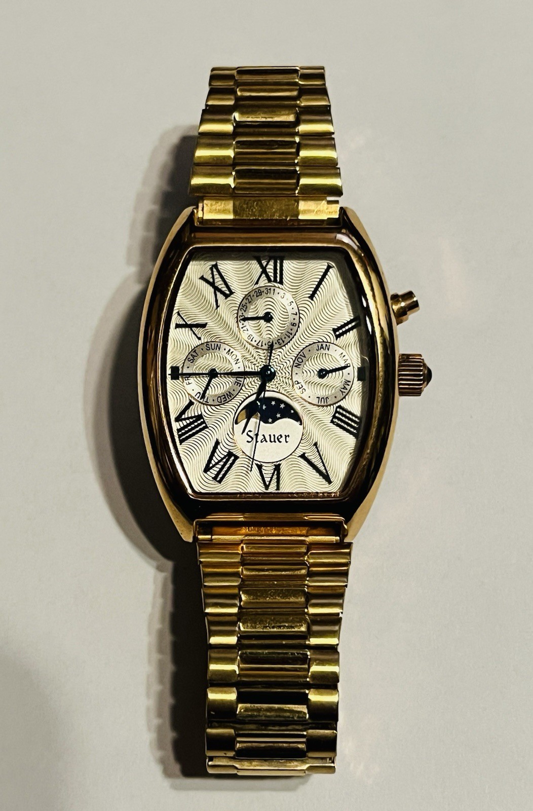 Stauer Men’s Moon Phase Multifunction Watch #19084 Untested