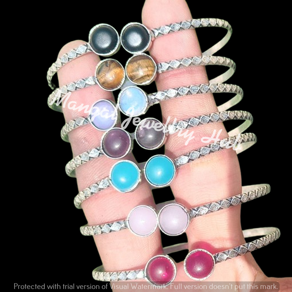 Buy Garnet & Mix Gemstone Bangles 70PCS Lot 925 Sterling Silver Plated Jewellery