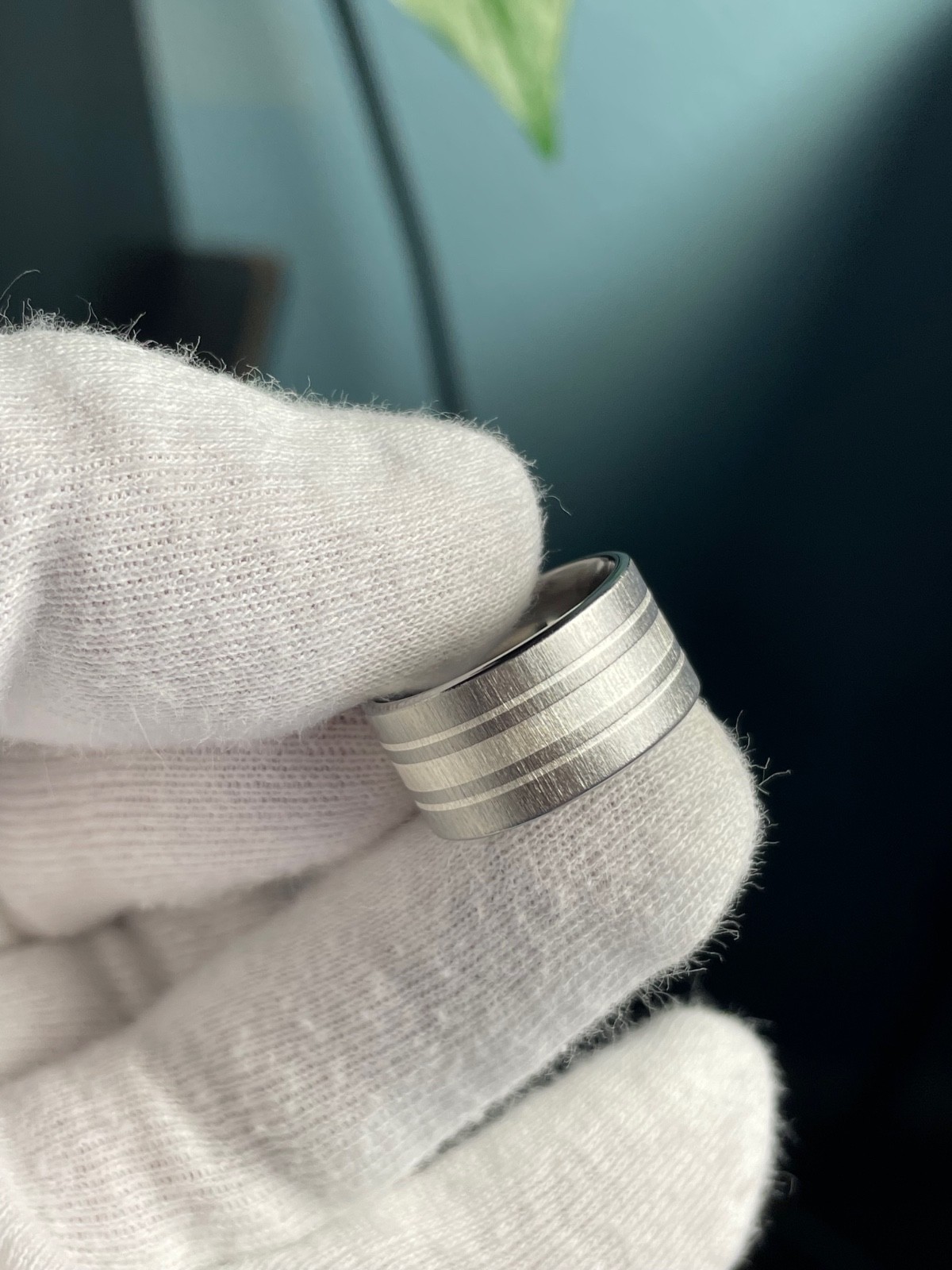 10mm Titanium with Silver Inlay Stripes, Made to Order, Wide Widths, Ring Jewelr