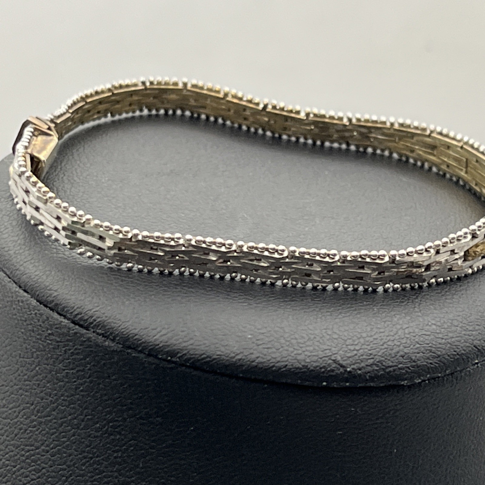 Vintage Milor Style Italy 925 Sterling Silver Gold Two Tone Bracelet 7″ 11.9g