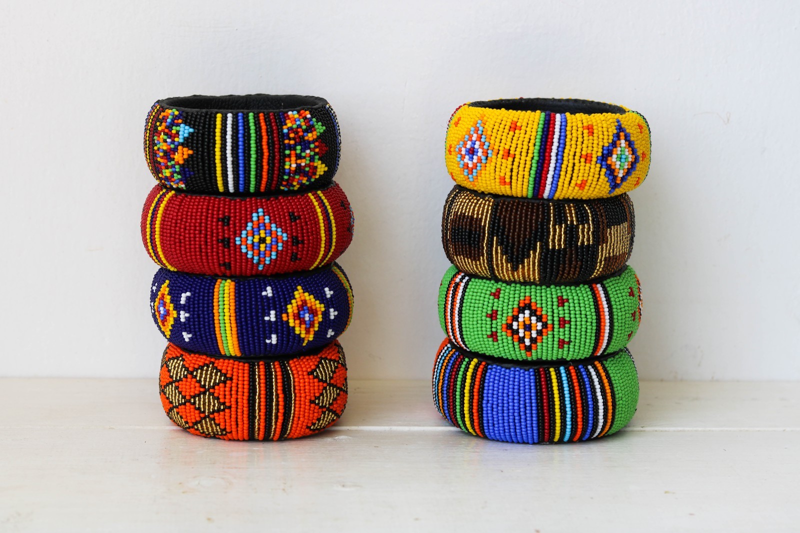 Handmade Maasai Beaded Bangles Set African Tribal Bracelets Boho Ethnic Jewelry