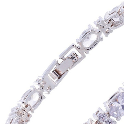 White Gold Finish Created Diamond Classic Bracelet Free Gift Box Included CRUISE
