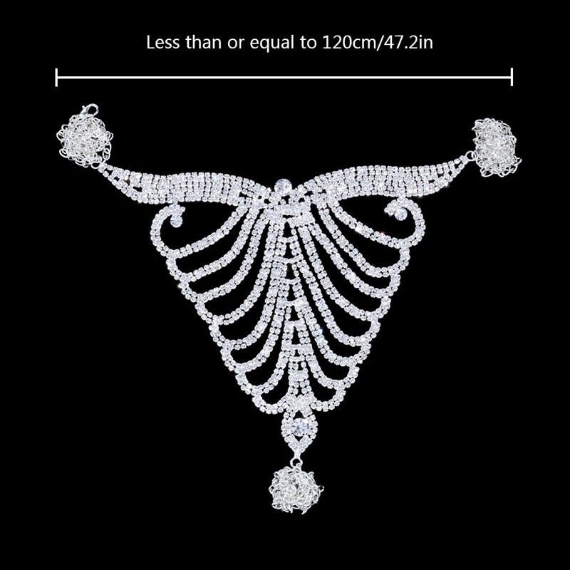 Crystal Thong Waist Chain Leg Chain Lingerie Underwear Panties Women Swimsuit Bi