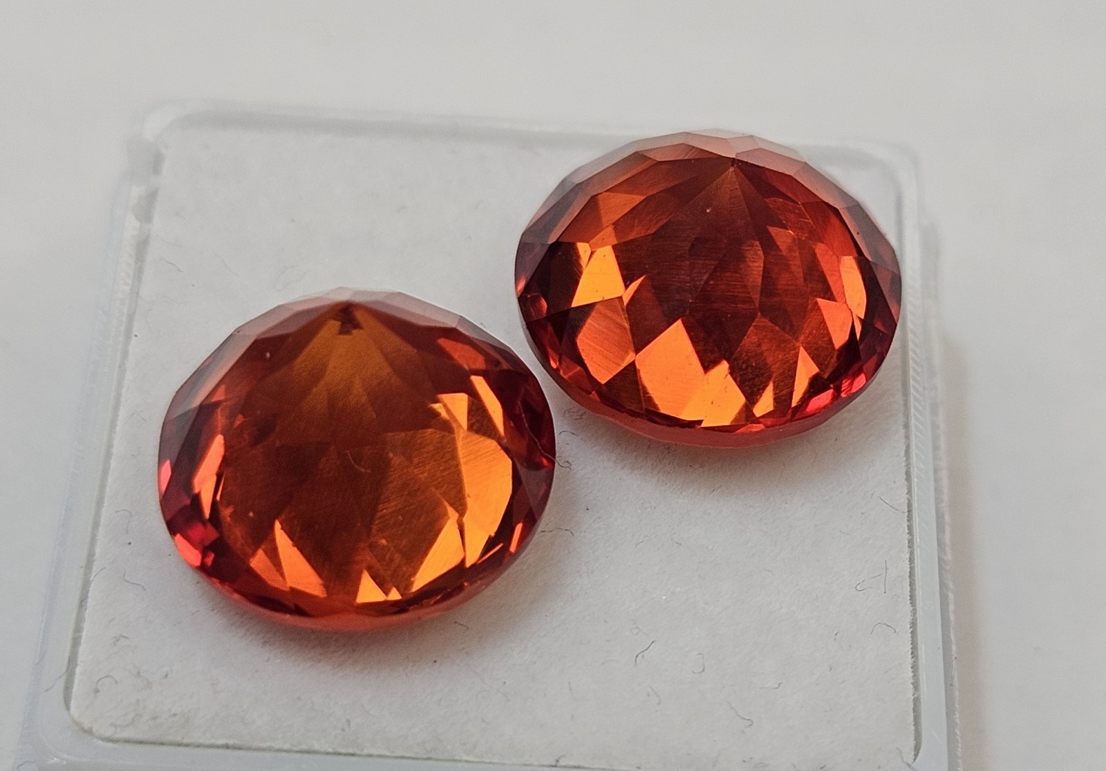 Pair Natural Round Cut Padparadscha Sapphire 21-23Ct Gemstone For Earring Making