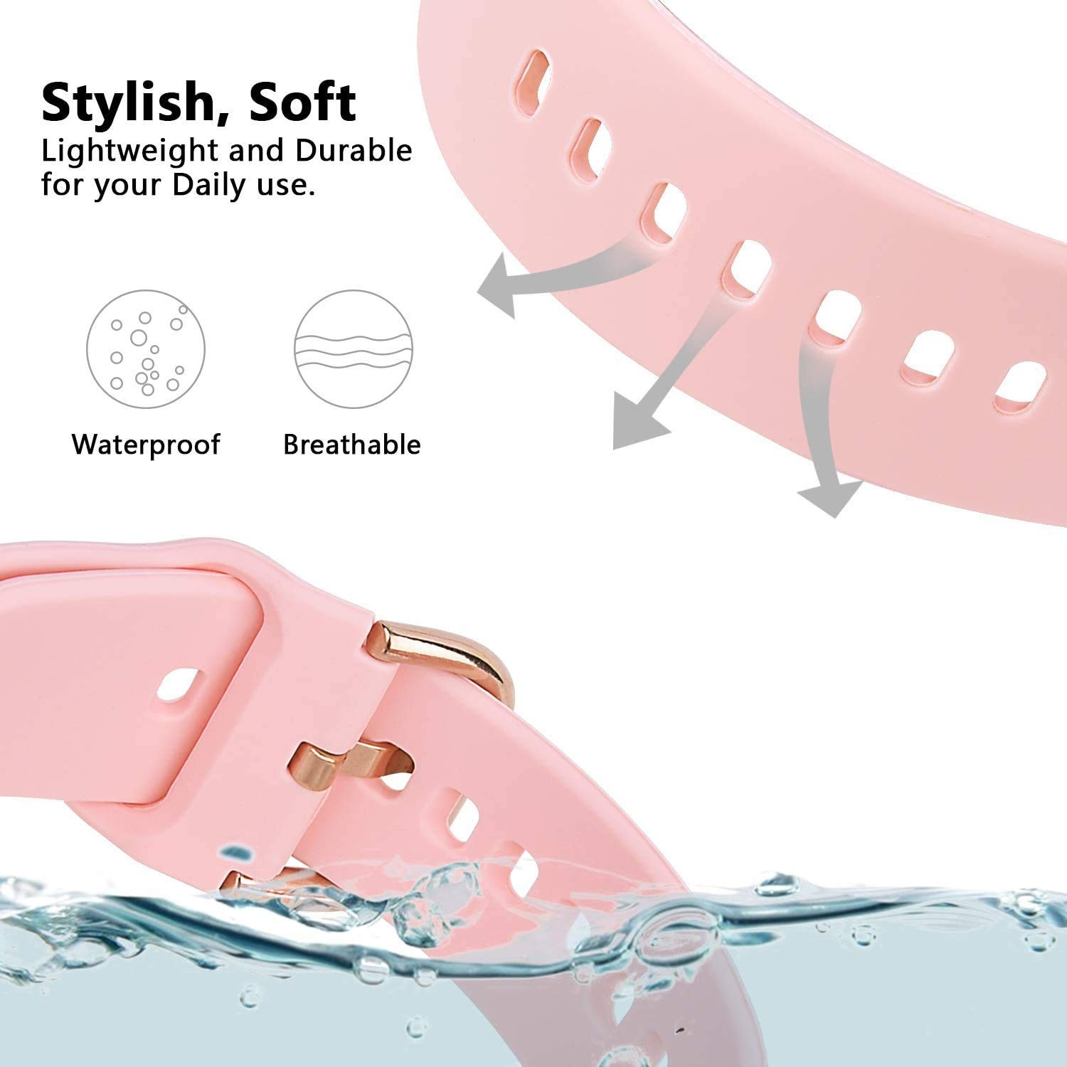Bands Compatible with Garmin Venu Smart Watch, Quick Release Soft Silicone Fa…