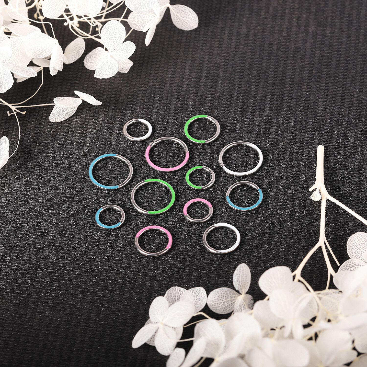 1 Pc Titanium Hinged Nose Ring Glow in the Dark Septum Clicker Daith Earring 16g