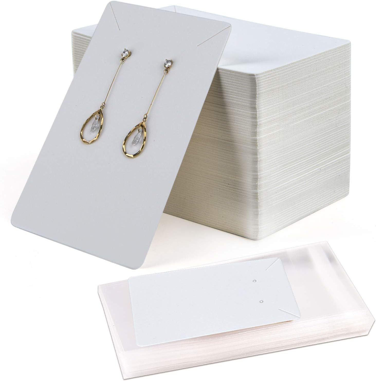 Coopay 120 Pieces Earring Necklace Display Cards Jewelry Holder Cards Paper Tags
