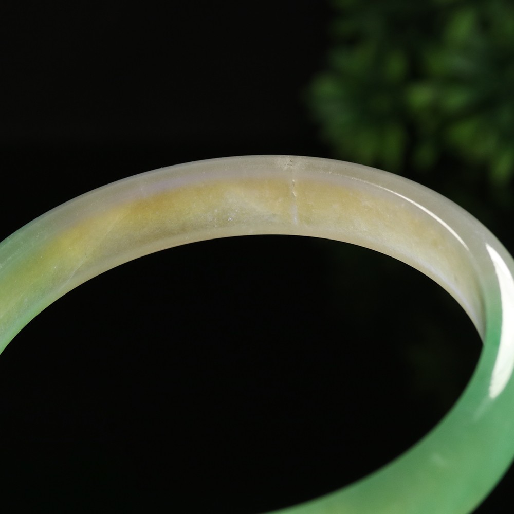 61mm Lavender Green Icy Jadeite Jade Bangle Bracelet Burma Jadeite A-14163