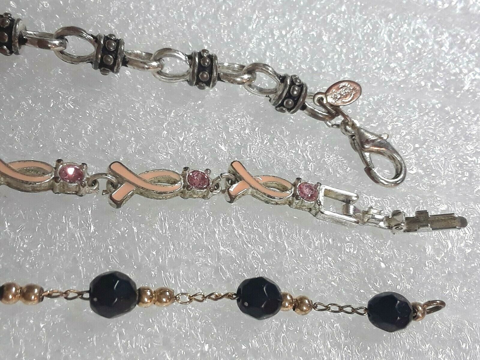 vintage bracelets. Premier Designs, Avon Cancer awareness, Milanus 7 1/2″ long