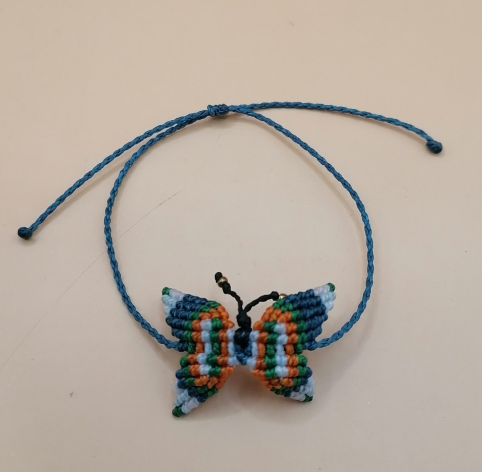 Handmade Macrame Anklet with Butterfly Design