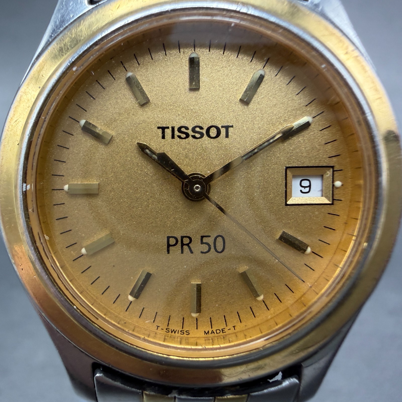 Tissot PR 50 Watch Women 27mm Gold Dial Two Tone Date J132/232K New Battery