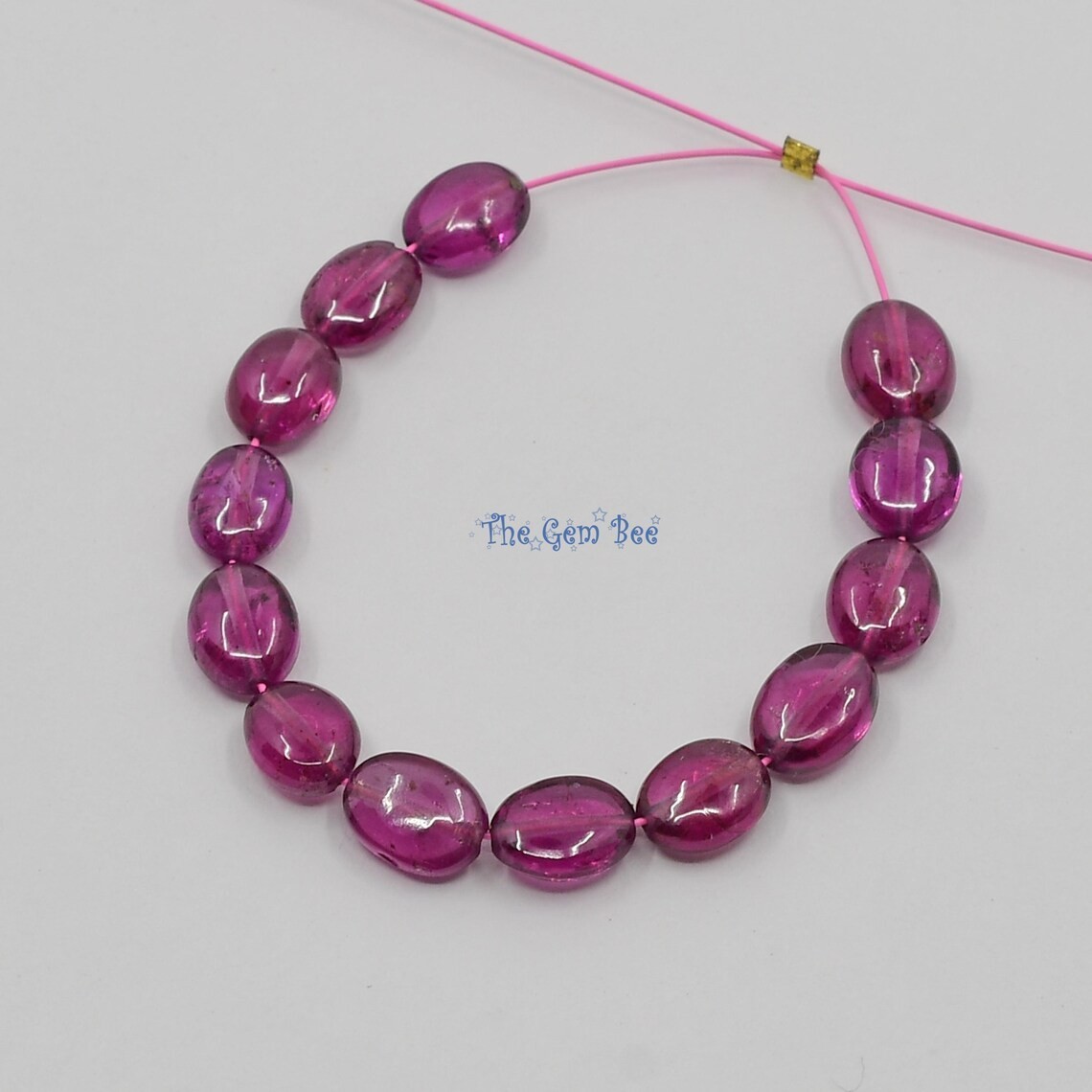 Berry Pink Rhodolite Garnet Smooth Oval Nugget Beads 3 Inch strand