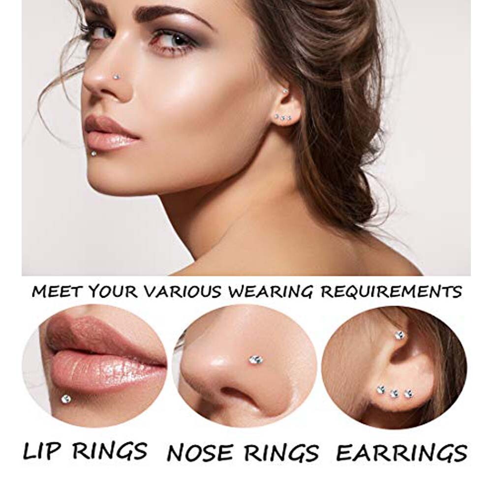 Wholesale 16g Labret Monroe Lip Rings Studs Cartilage Earrings Piercing Jewelry