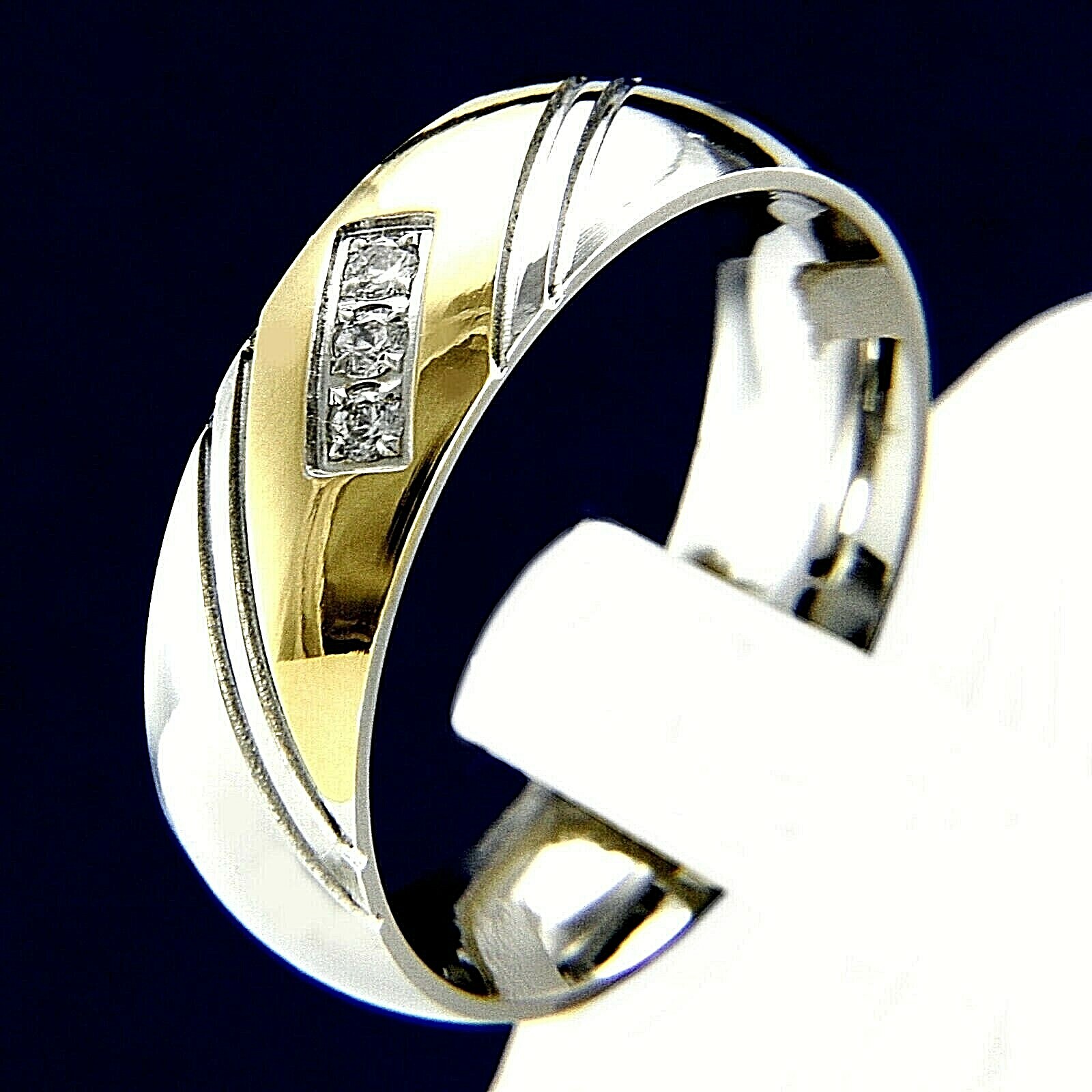 New Anniversary Stainless Steel Engagement Wedding Band CZ Men’s Ring