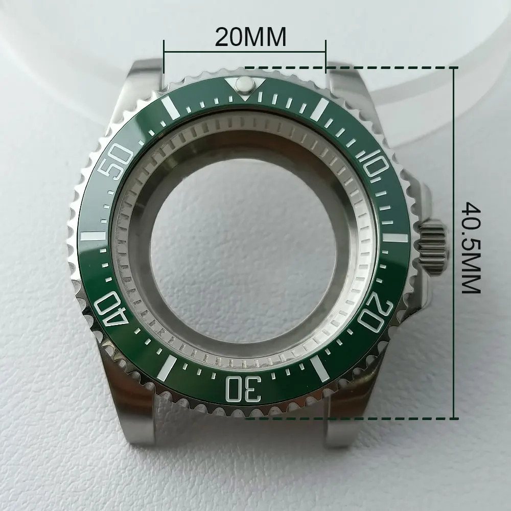 Watch Case 40.5mm Silvery Full-Body Mirror Finish Sapphire 28.5mm Dial For NH35