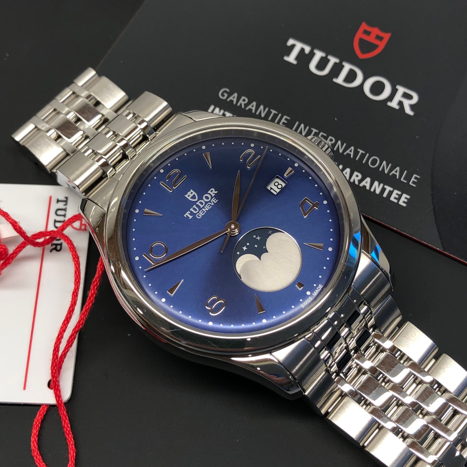 Tudor 1926 Luna 91560 39mm Moon Phase Blue Steel Automatic Wristwatch