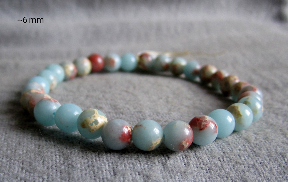 Shoushan Stone Bracelet • Approx Ø 6 + 8mm / Approx 15-23cm • Elastic