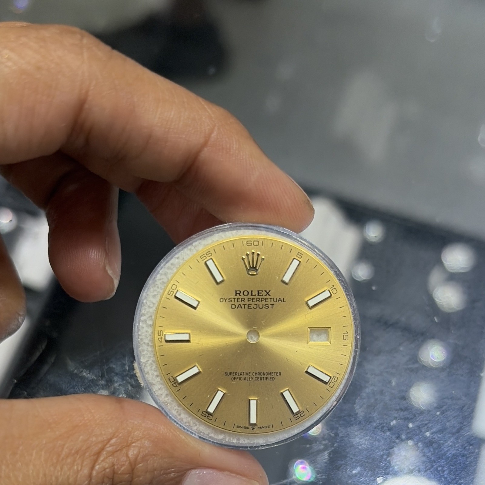 Rolex Datejust Dial 42mm Gold Non-Numeric Hour Marks w/ Date Window 126333