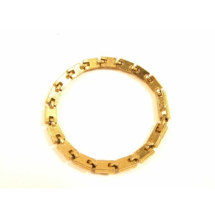 Signed LR Black & Clear Rhinestone Gold Toned Bracelet