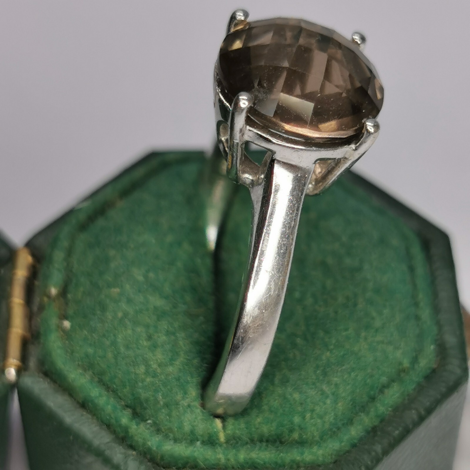 Gemporia/Gems TV Smokey Quartz Silver Ring Size P 1/2
