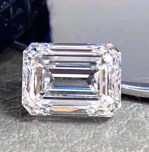 Loose 10.00 Ct Lab-Grown CVD Diamond Emerald Cut Natural D Color VVS1 Certified