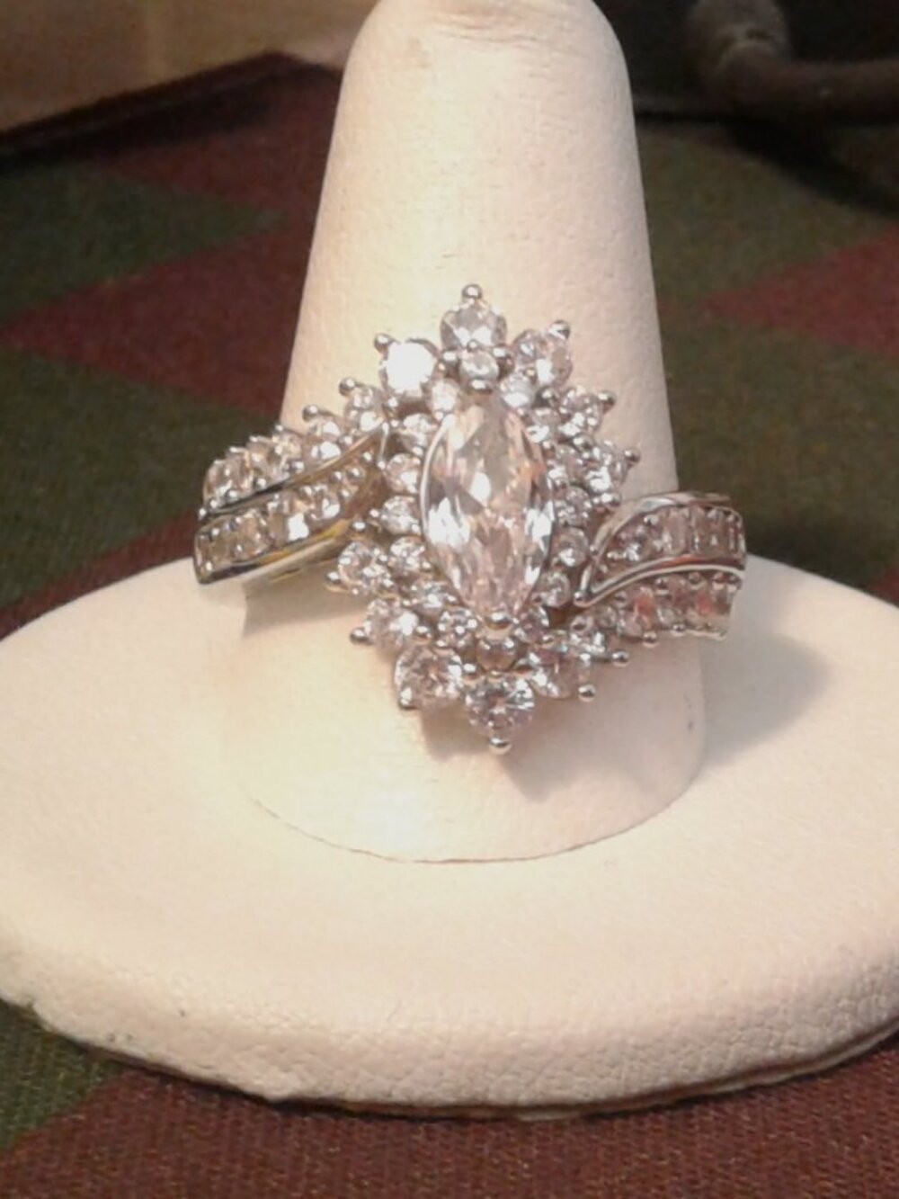 BCO269 Bella Luce Rhodium Plated Crossover Design Ring 4.31ctw. Sz.10