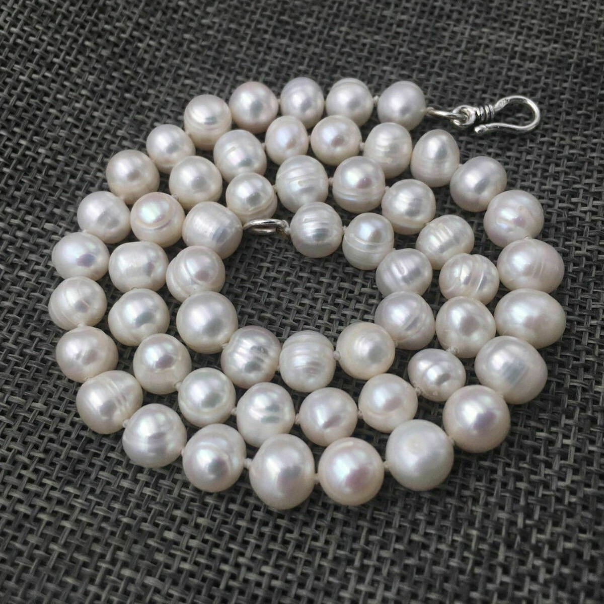 Natural White 7-10mm Akoya Freshwater Pearl Necklace 14-50” 925 Silver Clasp