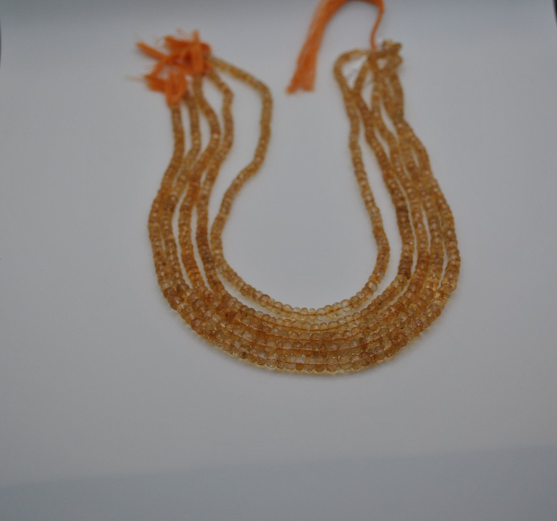 Citrine Gemstone Strand with Faceted Stones (No Clasp)